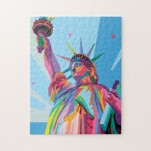 Freiheitsstatue in New York Farbenfrohe Pop Kunst Puzzle (Vertikal)