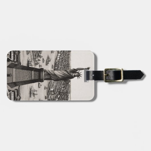 Freiheitsstatue in New- Yorkhafen Gepäckanhänger (Vorderseite horizontal)