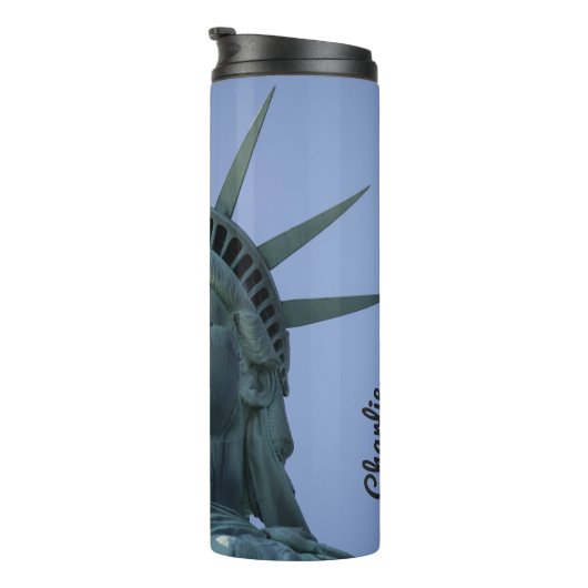 Freiheitsstatue individuelle Name stolpern Thermosbecher (Nach rechts gedreht)