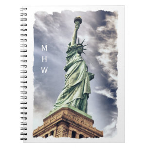 Freiheitsstatue individuelles Monogramm Notizbuch Notizblock