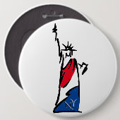 Freiheitsstatue / Lady Liberty Stripes Button (Vorne & Hinten)