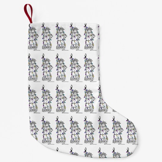 Freiheitsstatue Lila NYC New York Hanukkah Kleiner Weihnachtsstrumpf (Vorderseite)