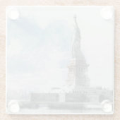 Freiheitsstatue Manhattan Glass Untersetzer - NYC (Rückseite)