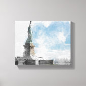 Freiheitsstatue Manhattan Skyline Leinwand Wall (Vorderseite)
