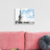 Freiheitsstatue Manhattan Skyline Leinwand Wall (Insitu (Wohnzimmer))