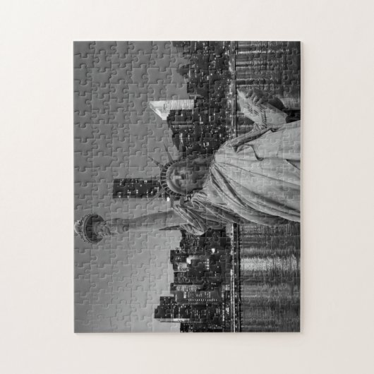 Freiheitsstatue Manhattan Wolkenkratzer Puzzle (Vertikal)