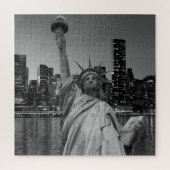 Freiheitsstatue Manhattan Wolkenkratzer Puzzle (Vertikal)