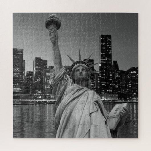 Freiheitsstatue Manhattan Wolkenkratzer Puzzle (Vertikal)