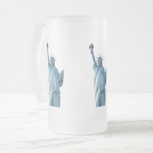Freiheitsstatue Mattglas Bierglas (Vorderseite Links)