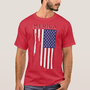 Freiheitsstatue Merica und die Flagge Amerikas d T-Shirt
