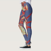 Freiheitsstatue mit 4. Juli Word Cloud Leggings (Links)
