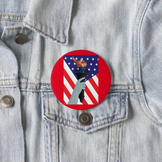 Freiheitsstatue mit amerikanischer Flagge Button (Beispiel)
