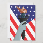 Freiheitsstatue mit amerikanischer Flagge Einladung (Vorderseite)