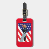 Freiheitsstatue mit amerikanischer Flagge Gepäckanhänger (Vorderseite vertikal)