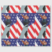 Freiheitsstatue mit amerikanischer Flagge Geschenkpapier (Flach)