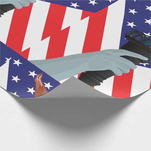 Freiheitsstatue mit amerikanischer Flagge Geschenkpapier