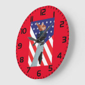 Freiheitsstatue mit amerikanischer Flagge Große Wanduhr (Winkel)