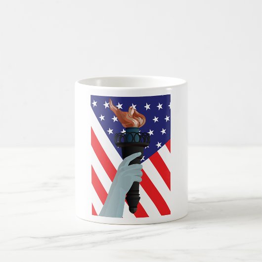 Freiheitsstatue mit amerikanischer Flagge Kaffeetasse