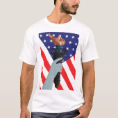 Freiheitsstatue mit amerikanischer Flagge T-Shirt (Vorderseite)