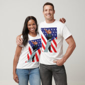Freiheitsstatue mit amerikanischer Flagge T-Shirt (Unisex)
