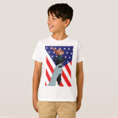 Freiheitsstatue mit amerikanischer Flagge T-Shirt (Vorne ganz)