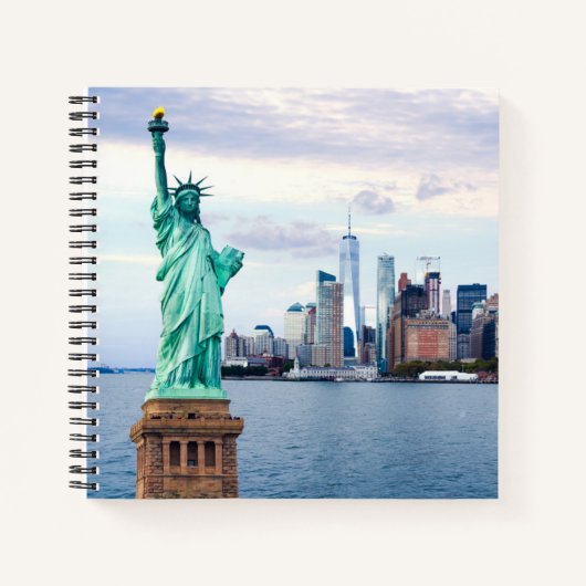 Freiheitsstatue mit dem World Trade Center Notizblock (Vorderseite)