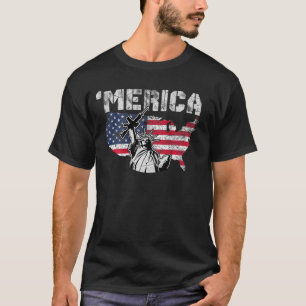 Freiheitsstatue mit einer Waffe - Merica Rot Weiß T-Shirt