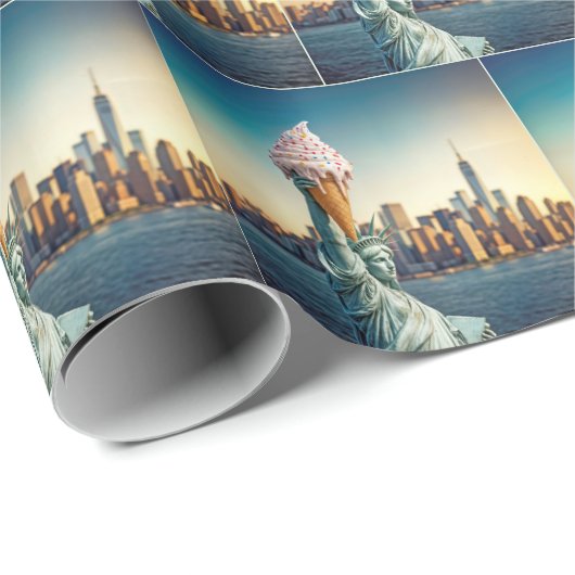 Freiheitsstatue mit Eiscreme Geschenkpapier (Rolleneckpunkt)