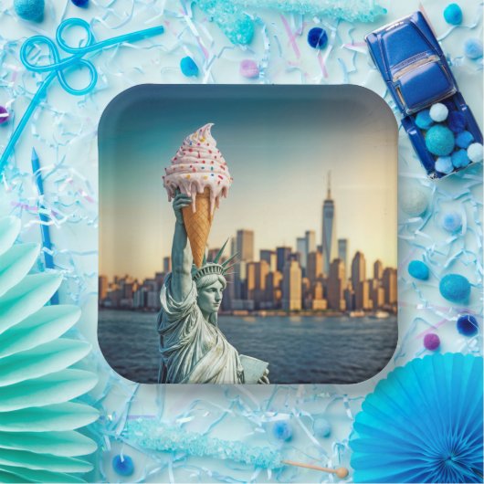 Freiheitsstatue mit Eiscreme Pappteller (Party)