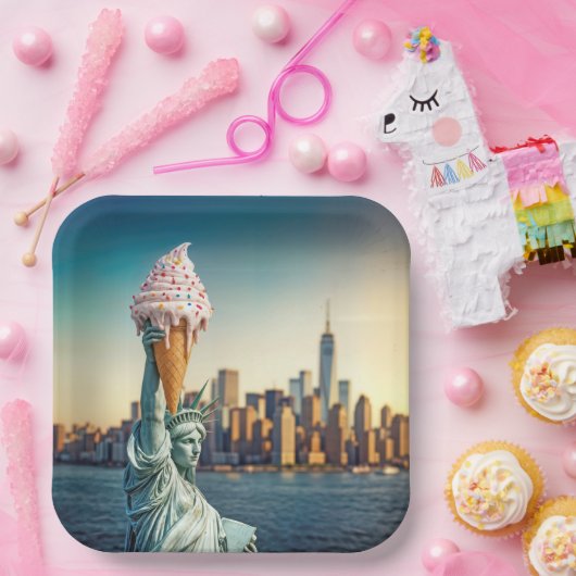 Freiheitsstatue mit Eiscreme Pappteller (Party)