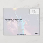Freiheitsstatue mit Feuerwerk Postkarte (Rückseite)