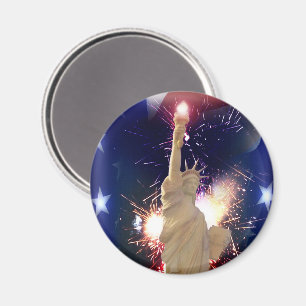 Freiheitsstatue mit Feuerwerk zum 4. Juli Magnet