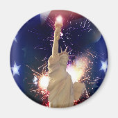 Freiheitsstatue mit Feuerwerk zum 4. Juli Magnet (Vorne)