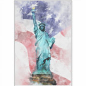 Freiheitsstatue mit Flaggenfarbe Aufkleber (Vorderseite)