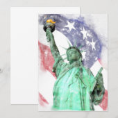 Freiheitsstatue mit Flaggenfarbe Dankeskarte (Vorne/Hinten)