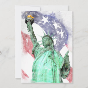 Freiheitsstatue mit Flaggenfarbe Dankeskarte