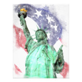 Freiheitsstatue mit Flaggenfarbe Fotodruck (Vorne)