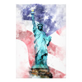 Freiheitsstatue mit Flaggenfarbe Fotodruck (Vorne)