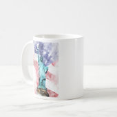 Freiheitsstatue mit Flaggenfarbe Kaffeetasse (Vorderseite Links)
