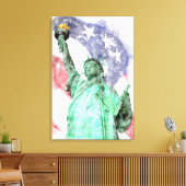 Freiheitsstatue mit Flaggenfarbe Leinwanddruck (Insitu (Wohnzimmer))