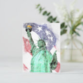 Freiheitsstatue mit Flaggenfarbe Postkarte (Stehend Vorderseite)