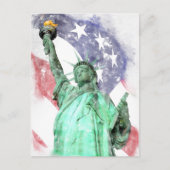 Freiheitsstatue mit Flaggenfarbe Postkarte (Vorderseite)
