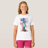Freiheitsstatue mit Flaggenfarbe T-Shirt (Vorne ganz)