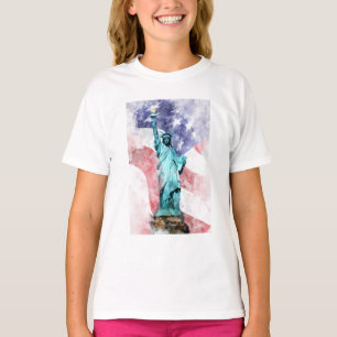 Freiheitsstatue mit Flaggenfarbe T-Shirt