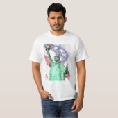 Freiheitsstatue mit Flaggenfarbe T-Shirt (Vorne ganz)