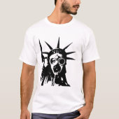 Freiheitsstatue mit Gasmaske T-Shirt (Vorderseite)