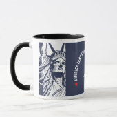 Freiheitsstatue mit Navy Blue Accent Tasse (Links)