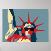Freiheitsstatue mit Sonnenbrille Poster (Vorne)