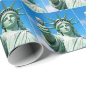Freiheitsstatue mit Sticker zur frühen Stimmabgabe Geschenkpapier (Rolleneckpunkt)