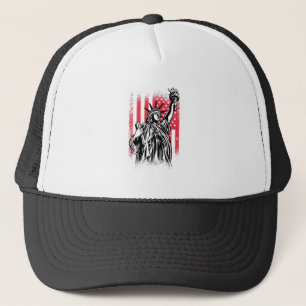 Freiheitsstatue mit US-Flagge Truckerkappe